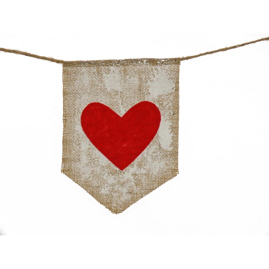 6ft. Red Hearts Valentine's Day Jute Garland